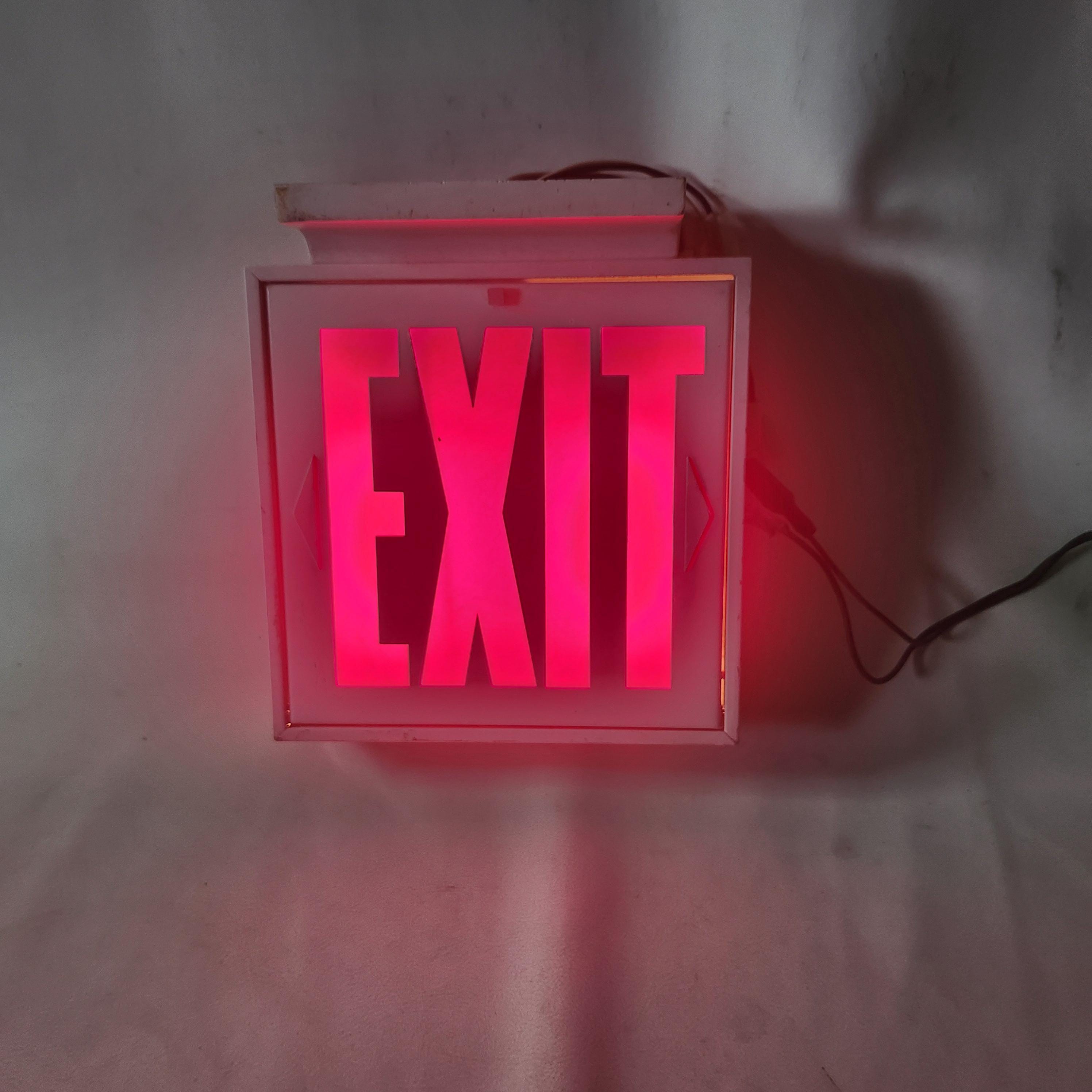 Vintage Glass Exit Light - Etsy