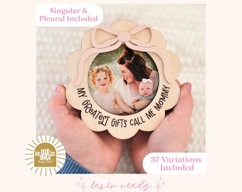 SVG Mother's Day Scallop Fridge Magnet Photo Frame | Mother's Day Digital File | Gift for Mom | Laser Ready File | Fridge Photo Magnet