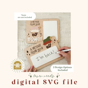 SVG Elfe Message Board Datei | Weihnachts-Laserdatei | Eine Nachricht von deiner Elfe | Eine Nachricht von deiner Elfe SVG | Weihnachten SVG-Datei