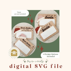 SVG Weihnachts-Nachricht-Brett-Datei | Weihnachts-Laserdatei | Eine Nachricht vom Weihnachtsmann | Weihnachts-Liste | Weihnachten SVG-Datei | Alles was ich mir zu Weihnachten wünsche