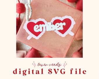 SVG Scalloped Heart Sunglasses Tag | Valentines Day Digital File | Valentine SVG File | Valentine laser file | Heart Sunglasses SVG