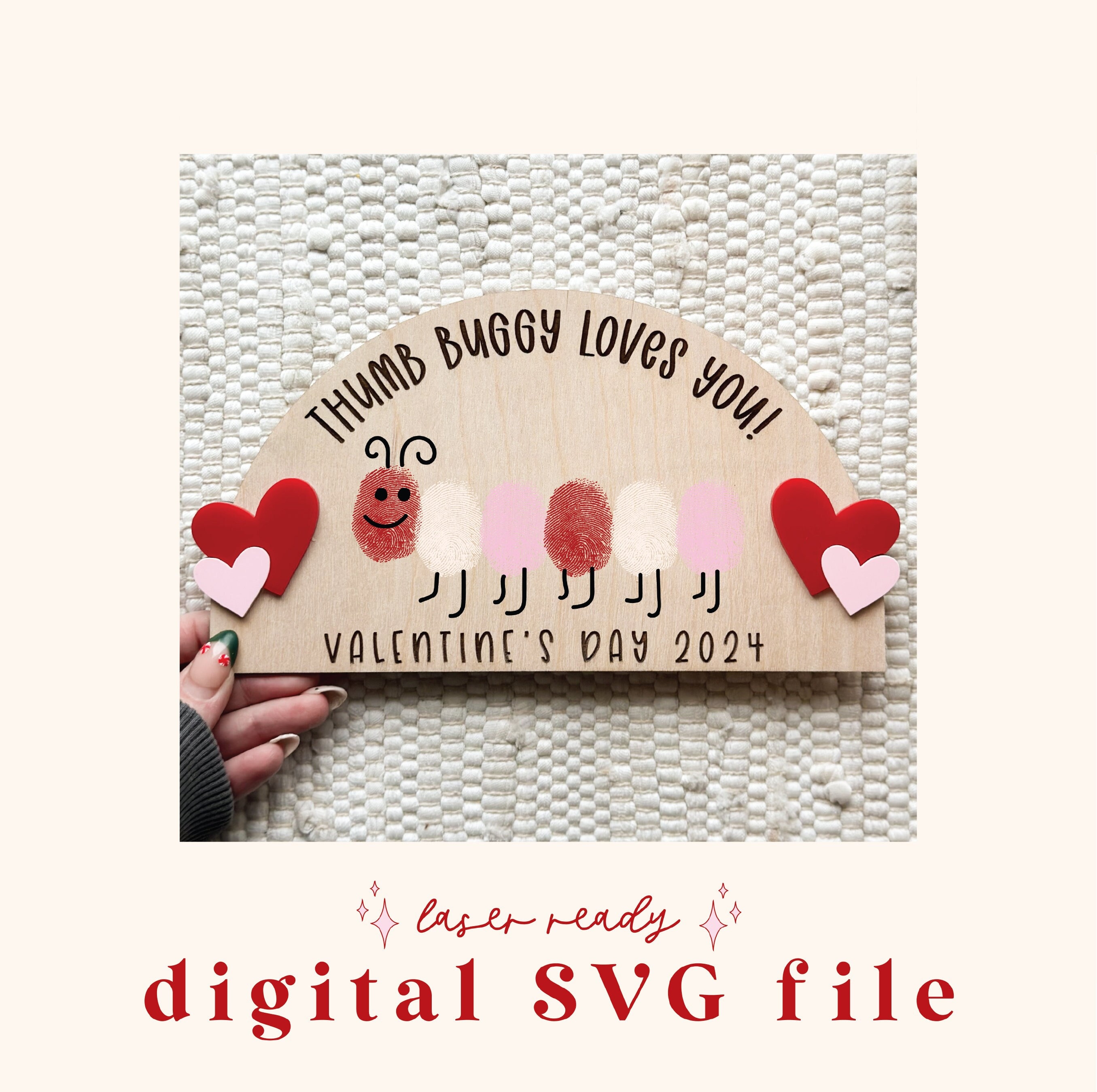 Thuumprint Sign SVG DIY Valentine's Day Thumbprint Sign File | Valentines Day Digital ...