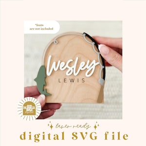 Cartello con annuncio del nome in formato SVG per la pesca File digitale / Cartello con nome File / Annuncio del nome del bambino SVG / Cartello con nome SVG / File di annuncio del nome