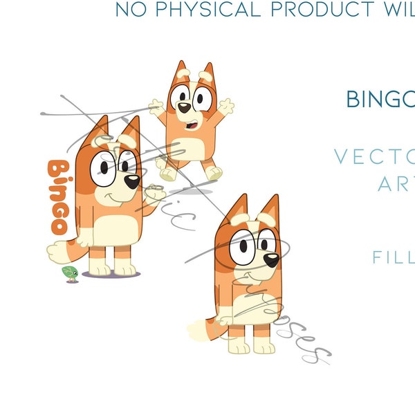 Bingo SVG Bluey Vector // Digital Download // S.V.G. PDF AI .jpg .png