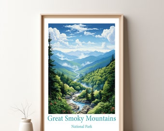 Great Smoky Mountains National Park - Travel Poster - Art Print - Wall Decor - Tennessee - Park Posters - New Home Gift - Minimalist - P24