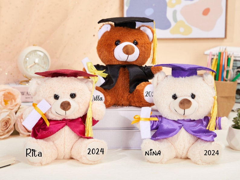 Personalized Graduation Teddy Bear 2024 Kindergarten Grad Teddy Bear Pre-k Grad Bear Custom Preschool Graduation Bear Graduation Keepsake zdjęcie 9