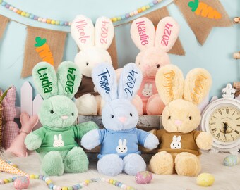 Personalized Fluffy Bunny Stuffed Plush Bunny Plush Easter Bunny Fluffy Bunny Bunny Toy  Rabbit With Name Easter Bunny Rabbit Gifts for Kids