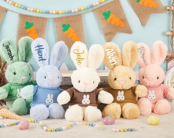 Personalized Easter Plush Bunny Plush Easter Rabbit Soft Plush Baby Bunny Customized Bunny Plush Toy Baby Shower Gift Baby Gift Child Gift