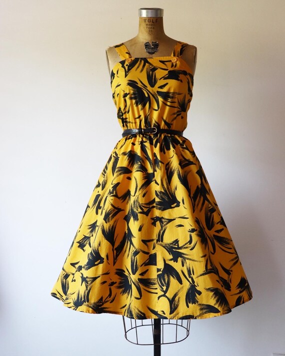 Vintage Mustard cotton day dress - image 6