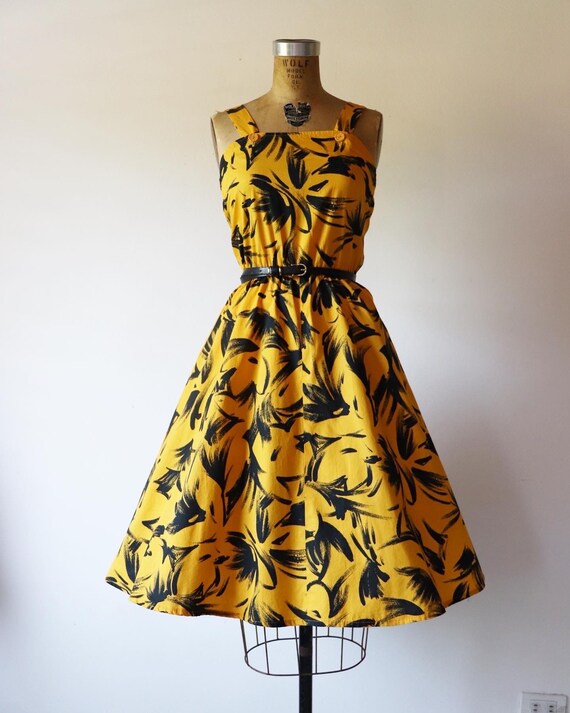 Vintage Mustard cotton day dress - image 7