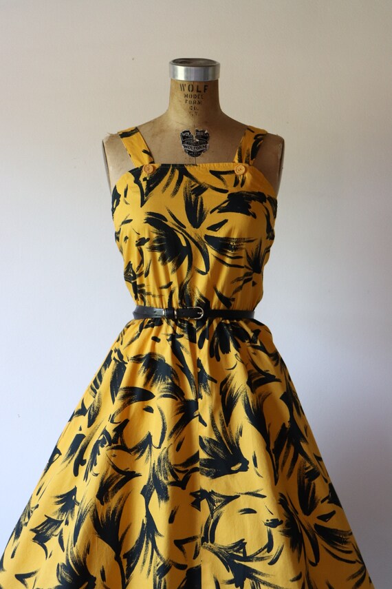 Vintage Mustard cotton day dress - image 2