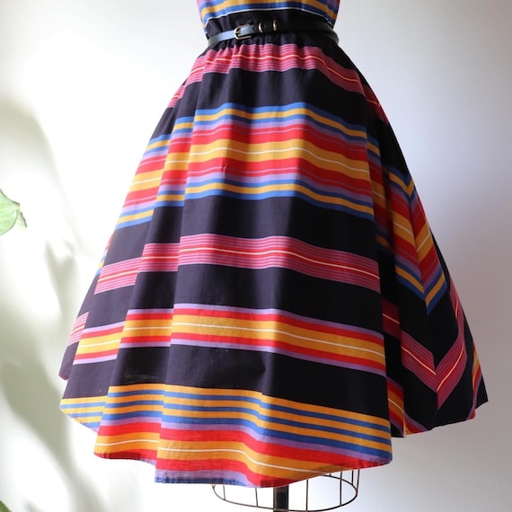 1970’s handmade multicolor striped vintage dress - image 4