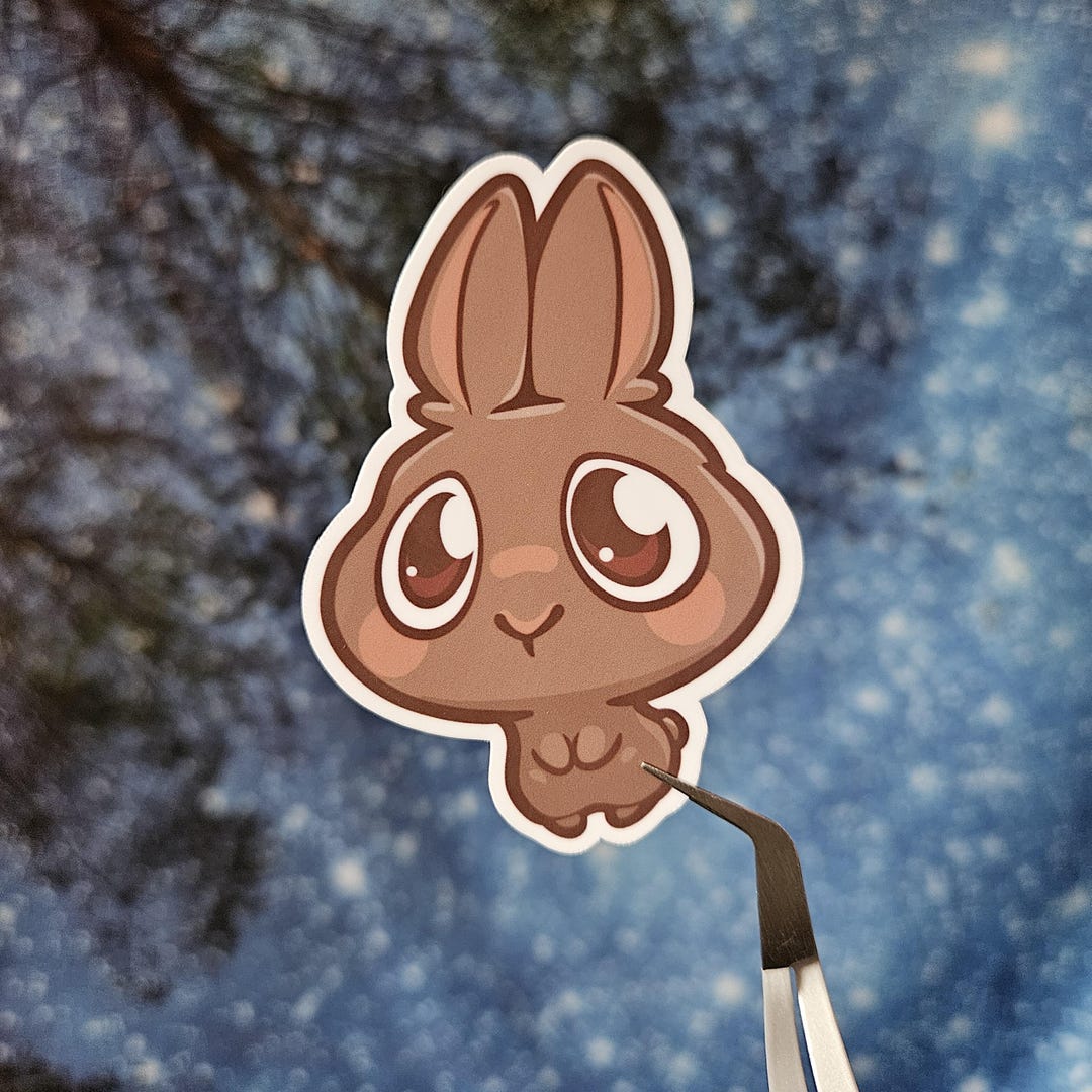 STARE Bunny Sticker | Cute Funny Meme Rabbit Sticker, Glossy Vinyl Die ...