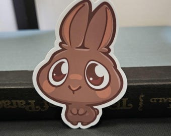 STARE Bunny Sticker: Funny Meme Rabbit, Waterproof Die Cut Vinyl Sticker