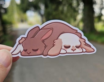 Beans on Toast bunny sticker, Cute friendship couple bunny waterproof sticker, Glossy Vinyl Die Cut Sticker for water bottle laptop journal
