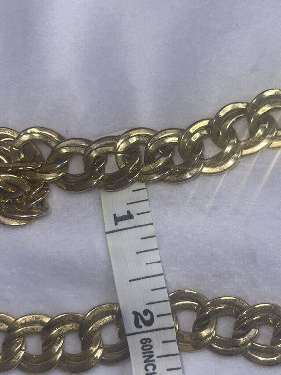 Vintage Monet Gold Toned Flat, Oval Link, Chain N… - image 7