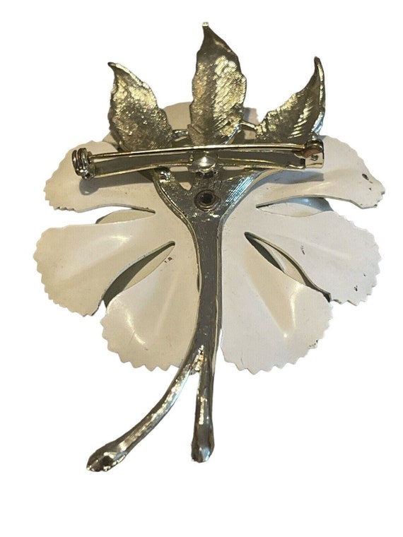 Vintage ScriptCORO brooch pin costume jewelry sil… - image 4