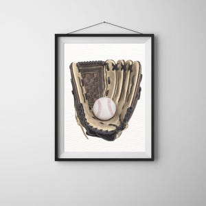 Baseball Glove Wall Art – Sports Photo Print, Digital Download