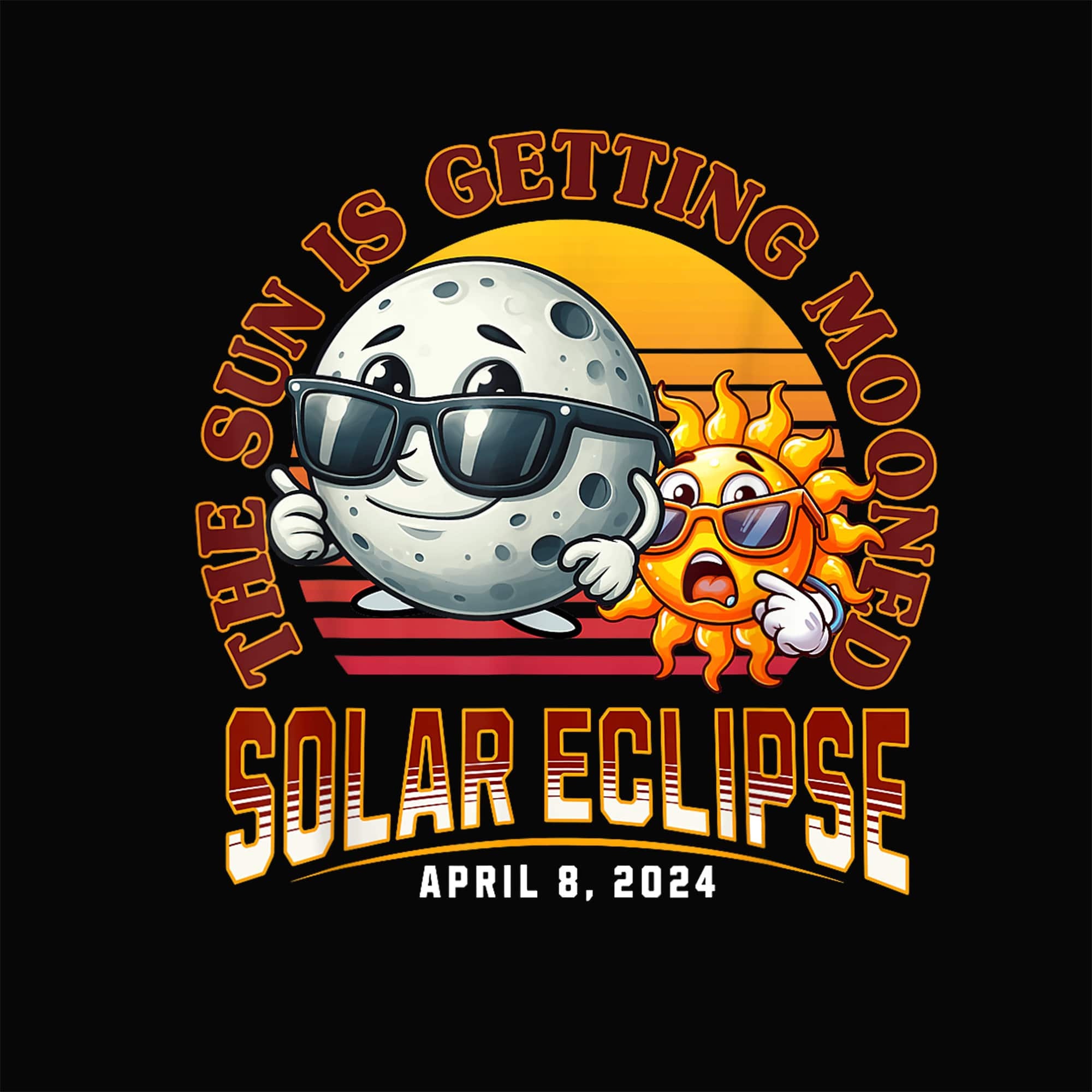 Total Solar Eclipse Chase 2024 Sun is Getting Mooned Digital PNG. Etsy Canada