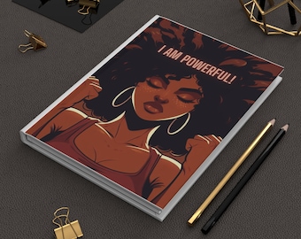 I Am Powerful Afro Woman Journal | Hardcover Matte