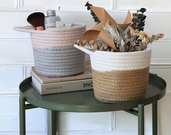 Jute Hanging Basket Cotton Thread, Rustic Basket Set, Storage Basket, Kitchen Organizer, Wall Fruit Basket