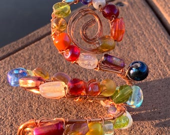 Handgemachtes Kupfer Chakra Armband: Perlenarmband