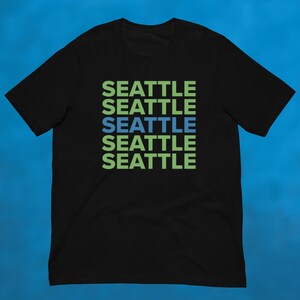 T-shirt unisex Seattle Box Soccer, regalo per mamma, papà, famiglia, amici e appassionati di sport, abbigliamento Washington Soccer