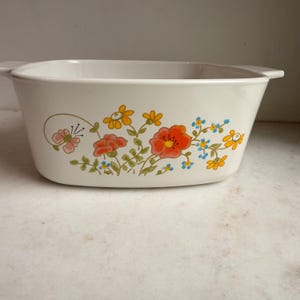 Vintage Corning Ware Wildflower A-1 1/2-B Quart casserole dish, without a lid, 1 1/2 quart capacity