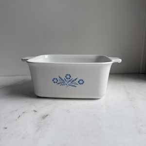Vintage Blue Cornflower Corning Ware 1.5 QT  Casserole Pyrex Corning P-4-B 1970&#39;s | Loaf Shaped Casserole Retro Cookware