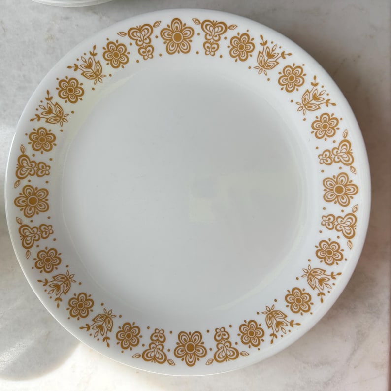 Vintage Corelle Butterfly Gold Floral Dishes: 1970s Dinnerware - Etsy