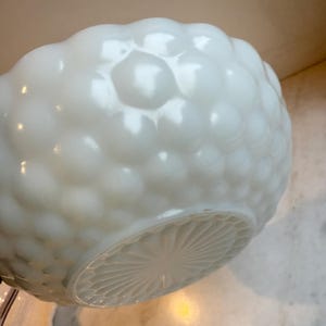 2312 Anchor Hocking Fireking Pure White Bubble Bullseye Milk Glass 8.5&quot; Vintage Serving Bowl - Great Condition