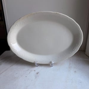 Antique Homer Laughlin Large White Ironstone Serving Platter | Colonial Pattern Ironstone | Farmhouse Ironstone | Cottage Decor