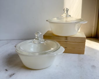 小型ホワイト ファイヤーキング キャセロール皿 - Etsy 日本