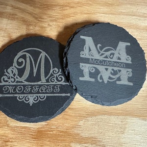Custom laser engraved coasters