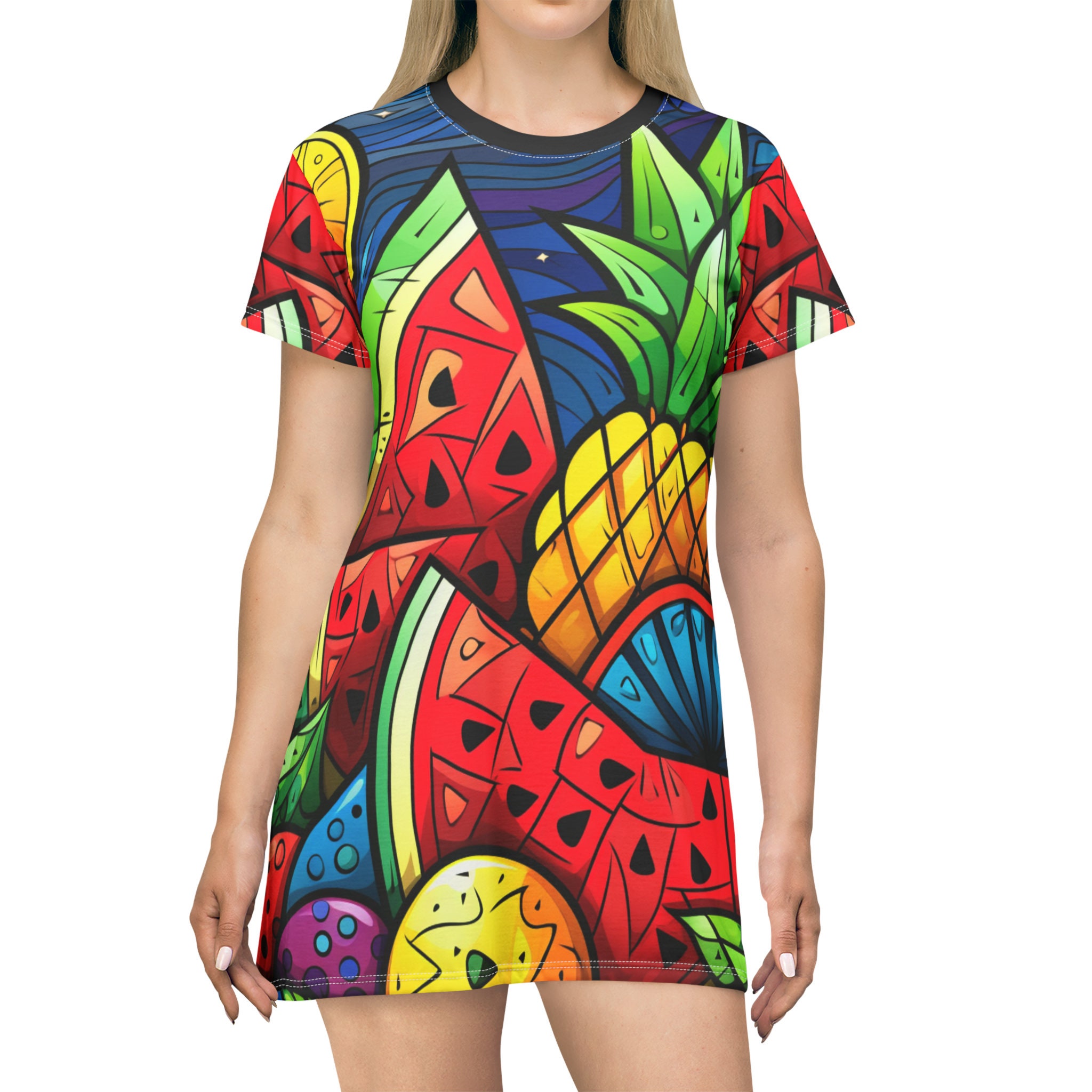 Fruit Bowl Shirt Dress (Navy)