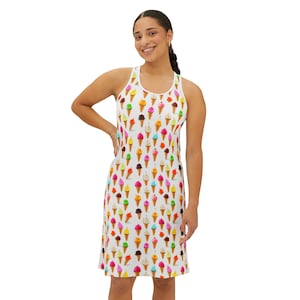 ice cream dress ladies ice-cream pattern" A-Line Dress for Sale by strijkdesign