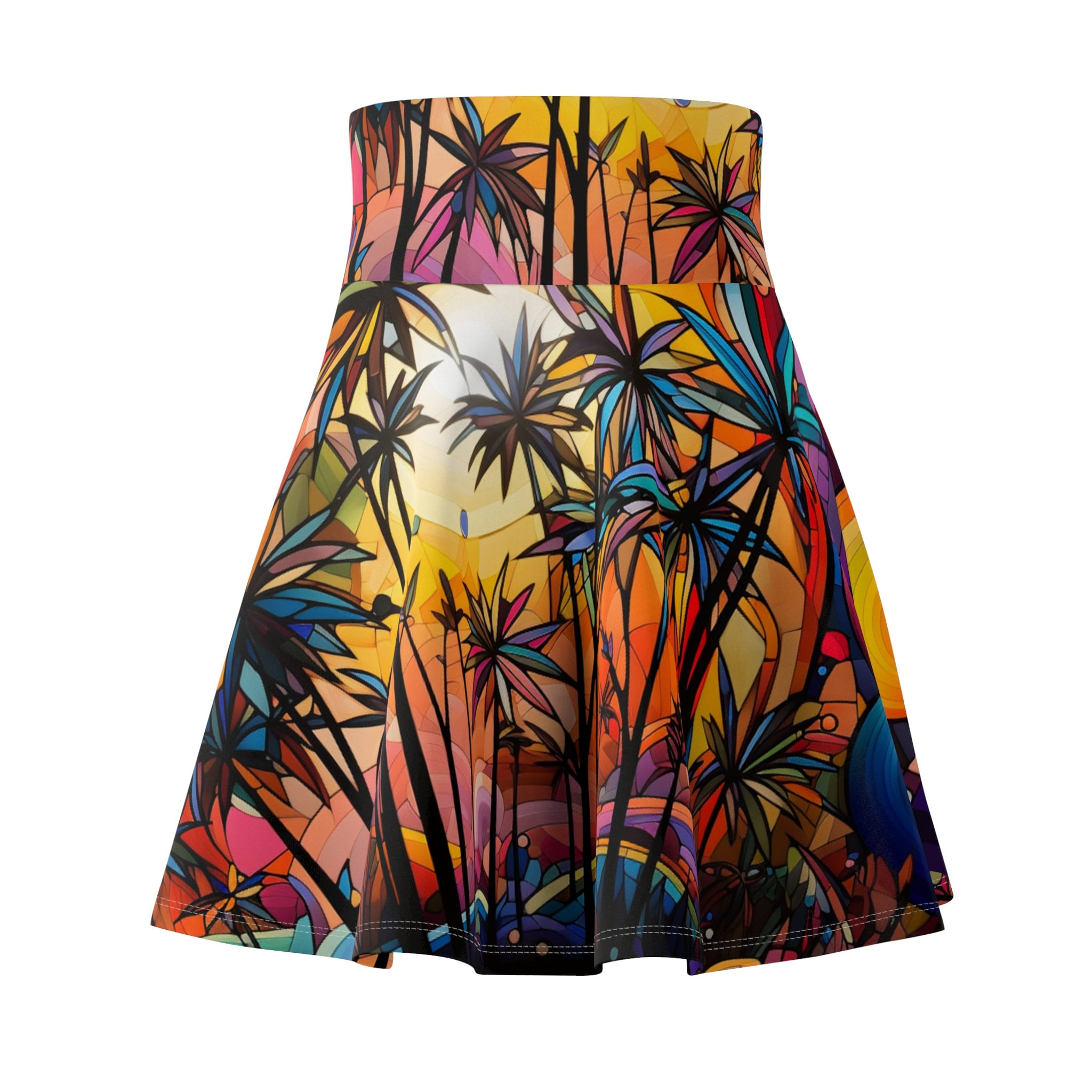 Sunset Palms Paradise Skirt by Amor4life, Palm Trees Skirt for Women Model 1 Etsy
