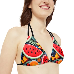 Watermelons Strappy Bikini Set by Amor4Life, Fruit Fusion Fantasy Bikini Model 1