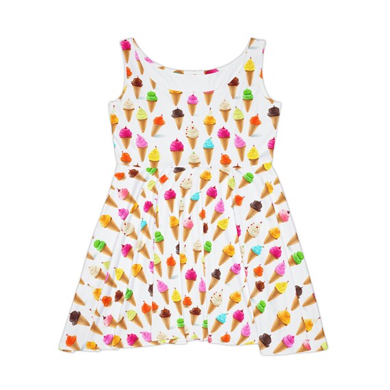 crochet beach dress pattern Ice Cream Delight Women's Dress, Ice Creams by Amor4Life Model 1 crochet beach cover up skirt Please choose size based Bottom Size:42x30 J26FA0080 Tall Women's Abstract Print