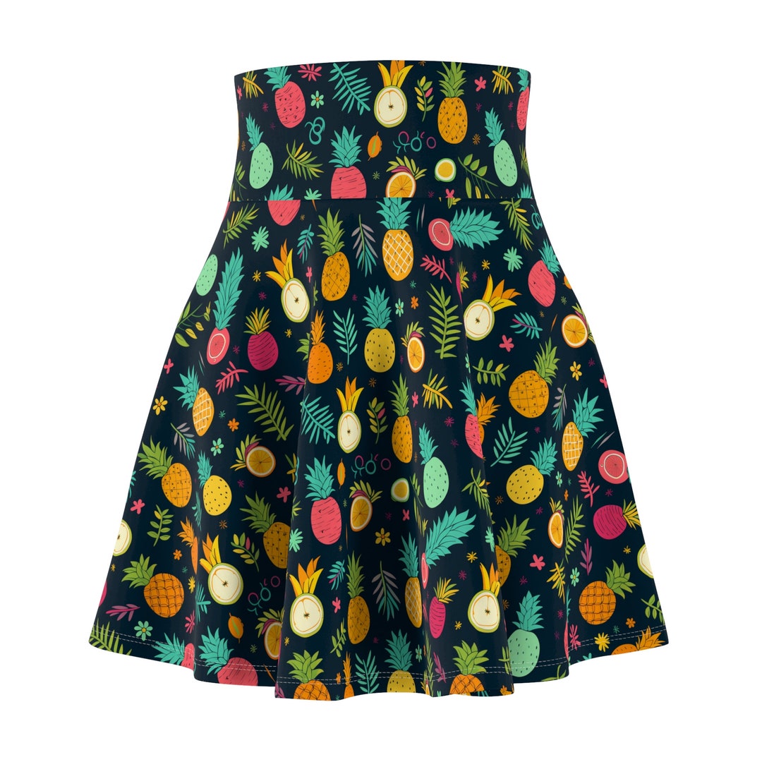 Yellow Pineapple Print Women's Skirt