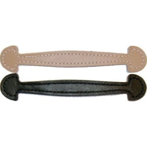 Shovel Head Leather Steamer Trunk Handle – Flared Ends with Slightly Shiny Finish – Available in Natural and Black