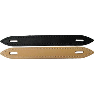 Leather Trunk Handle with Pointed Ends - Two Available Colors - Natural or Black