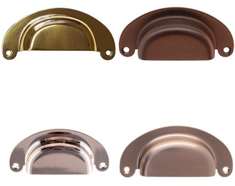 Cast Brass Bin Pull - Four Available Finishes - Mounting Hardware Included Sold Each