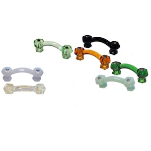 Colorful Glass Bridge Handle, Hexagon - Cabinets or Drawers