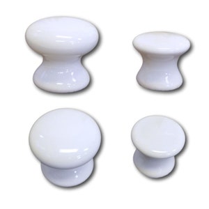 Porcelain Knob - White 1&quot; & 1.25&quot; Rear Mounted Ceramic Drawer Pulls, Elegant Home Hardware