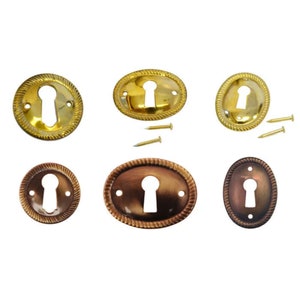 Vintage-Inspired Brass Keyhole Cover | Decorative Furniture Hardware | Antique-Style Door Escutcheon