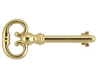 Roll Top Desk Lock Key - Reliable Brass-Plated Diecast Zinc with Double-Bit Design