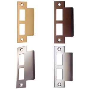 Heavy Duty Exterior Door Strike Plate - Solid Brass - 5 Available Finishes