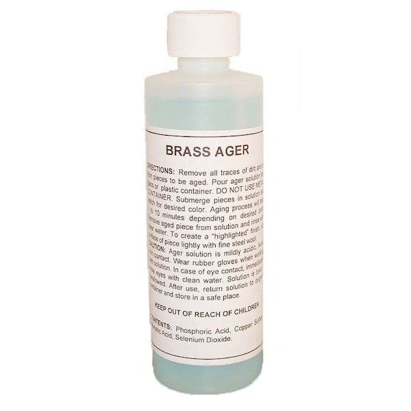 Brass Ager Liquid - 8oz. Tarnish Antique Patina Oxidizer Vintage Finish DIY