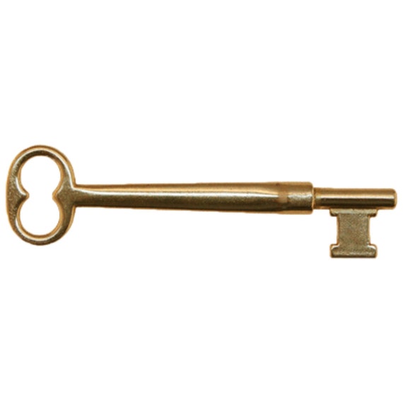High Tensile Brass Architectural Skeleton Key with Double Notched Bit for Period Homes and Restoration Projects